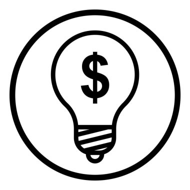 Çember Küre Ampul Belgesi Düz Simgesi Beyaz Arkaplanda İzole Edildi