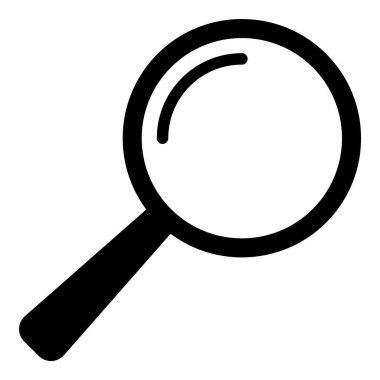 Büyüteç Simgesi Düz Simgesini Ara Beyaz Arkaplanda İzole Edildi