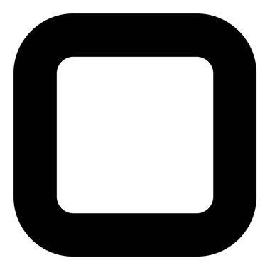 Kare Köşe Geometri Düz Simgesi Beyaz Arkaplanda İzole Edildi