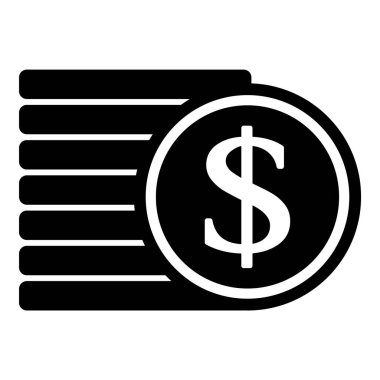 Dolar Para Birimi Düz Simgesi Beyaz Arkaplanda İzole Edildi