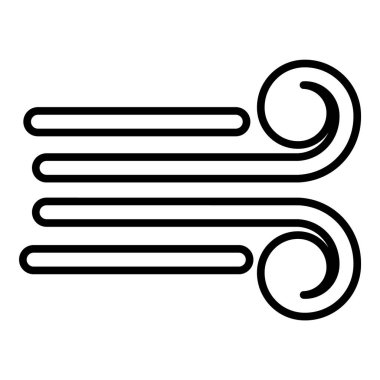 Rüzgar Esintisi Düz Simgesi Beyaz Arkaplanda İzole Edildi