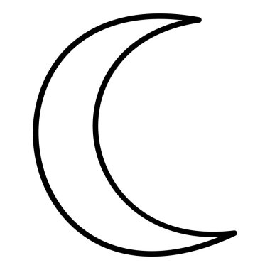 Ay Gecesi Düz Simgesi Beyaz Arkaplanda İzole Edildi