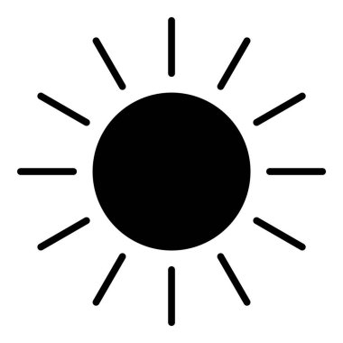 Güneş Işıkları Düz Simgesi Beyaz Arkaplanda İzole Edildi