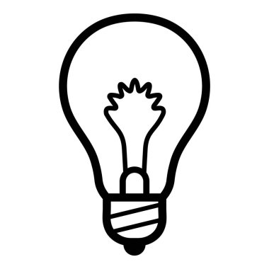 Ampul Fikri Ampulü Düz Simgesi Beyaz Arkaplanda İzole Edildi