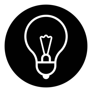 Ampul Fikri Ampul Düz Kabartma Simgesi Beyaz Arkaplanda İzole Edildi