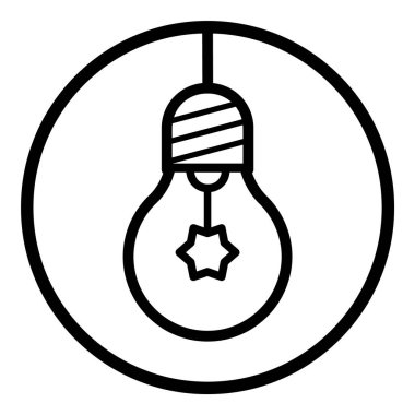 Ampul Fikri Ampulü Düz Simgesi Beyaz Arkaplanda İzole Edildi