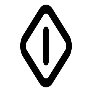 Rhombus Elmas Pastil Düz Simgesi Beyaz Arkaplanda İzole Edildi