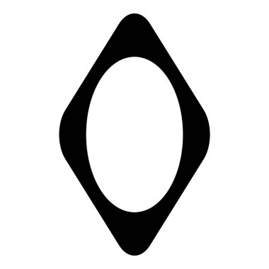 Rhombus Elmas Pastil Düz Simgesi Beyaz Arkaplanda İzole Edildi