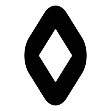 Rhombus Elmas Pastil Düz Simgesi Beyaz Arkaplanda İzole Edildi