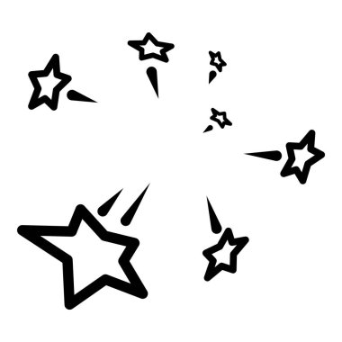 Yıldız Düşüşü Soyut Patlama Uzaklara Uç Düz Simge Beyaz Arkaplanda İzole Edildi