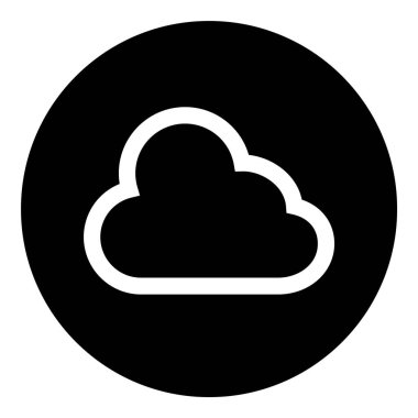 Sunucu Bulutu Kabartma Düz Simgesi Beyaz Arkaplanda İzole Edildi