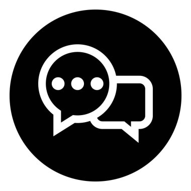 İletişim Glifi Düz Simgesi Beyaz Arkaplanda İzole Edildi