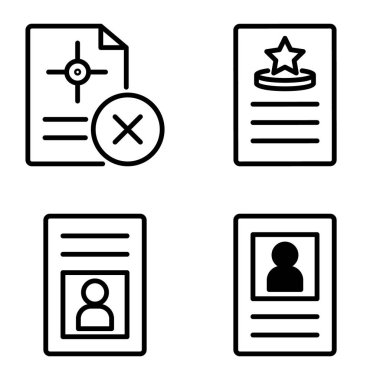 Doktor 1-2 Düz Simge Seti Beyaz Arkaplanda İzole Edildi