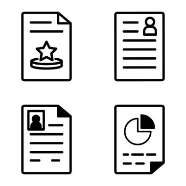 Doktor 1-2 Düz Simge Seti Beyaz Arkaplanda İzole Edildi