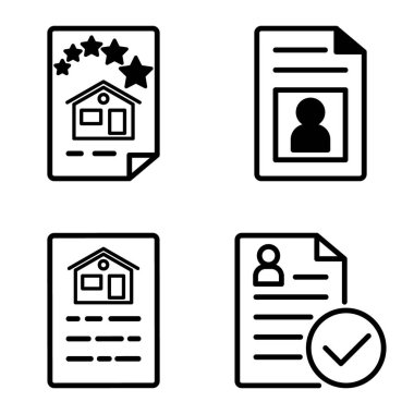 Doktor 1-2 Düz Simge Seti Beyaz Arkaplanda İzole Edildi