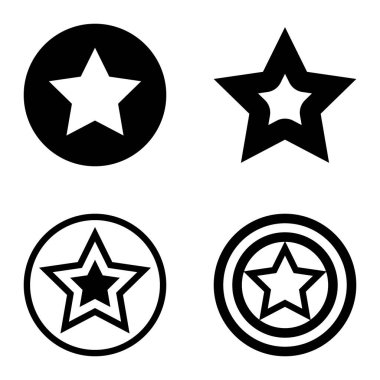 Yıldız Düz Simgesi Seti Beyaz Arkaplanda Ayrı Tutuldu