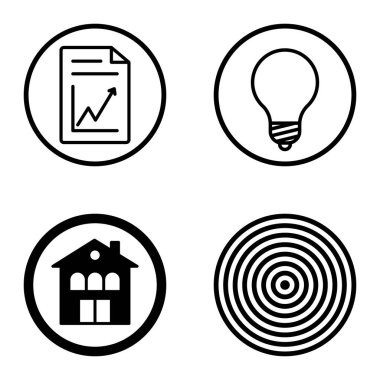 Daireler 1-2 Düz Simge Seti Beyaz Arkaplanda İzole Edildi