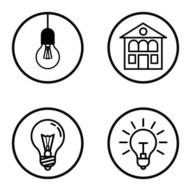 Daireler 1-2 Düz Simge Seti Beyaz Arkaplanda İzole Edildi