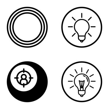 Daireler 1-2 Düz Simge Seti Beyaz Arkaplanda İzole Edildi