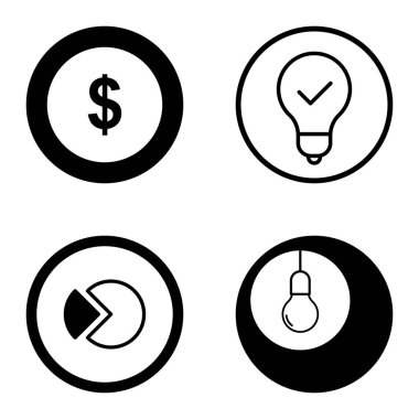 Daireler 1-2 Düz Simge Seti Beyaz Arkaplanda İzole Edildi