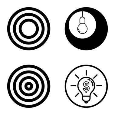 Daireler 1-2 Düz Simge Seti Beyaz Arkaplanda İzole Edildi