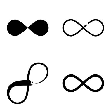 Sonsuz Düz Simge Seti Beyaz Arkaplanda İzole Edildi