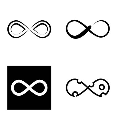 Sonsuz Düz Simge Seti Beyaz Arkaplanda İzole Edildi