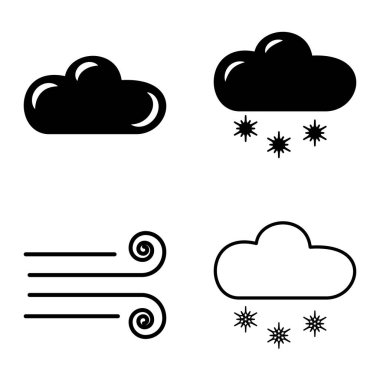 Hava Durumu Düz Simgesi Beyaz Arkaplanda İzole Edildi