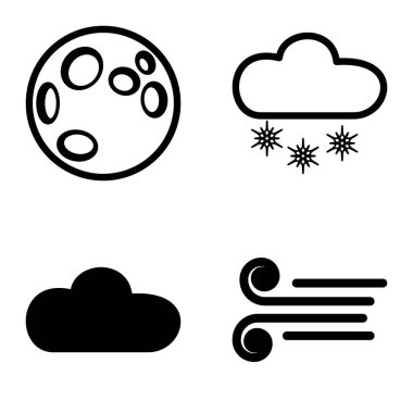 Hava Durumu Düz Simgesi Beyaz Arkaplanda İzole Edildi