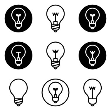 Ampuller Düz Simge Seti Beyaz Arkaplanda İzole Edildi