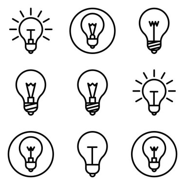 Ampuller Düz Simge Seti Beyaz Arkaplanda İzole Edildi