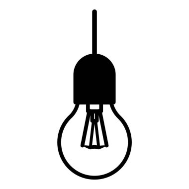 Ampul Fikri Düz Simgesi Beyaz Arkaplanda İzole Edildi