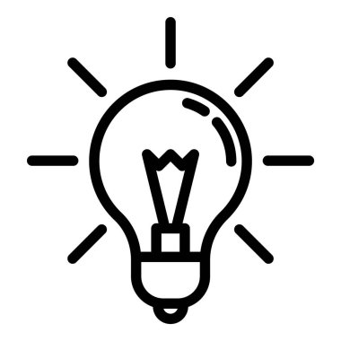 Ampul Fikri Düz Simgesi Beyaz Arkaplanda İzole Edildi