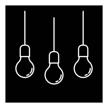 Ampul Fikri Düz Simgesi Beyaz Arkaplanda İzole Edildi