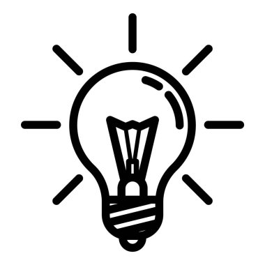 Ampul Fikri Düz Simgesi Beyaz Arkaplanda İzole Edildi