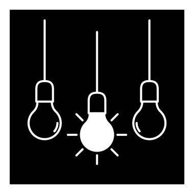 Ampul Fikri Düz Simgesi Beyaz Arkaplanda İzole Edildi