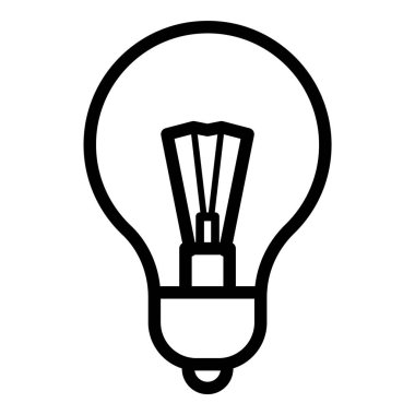 Ampul Fikri Düz Simgesi Beyaz Arkaplanda İzole Edildi