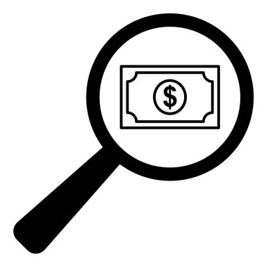 Büyüteç Simgesi Düz Simgesini Ara Beyaz Arkaplanda İzole Edildi