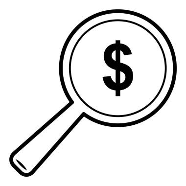 Büyüteç Simgesi Düz Simgesini Ara Beyaz Arkaplanda İzole Edildi