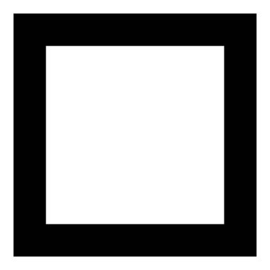 Kare Köşe Geometri Düz Simgesi Beyaz Arkaplanda İzole Edildi