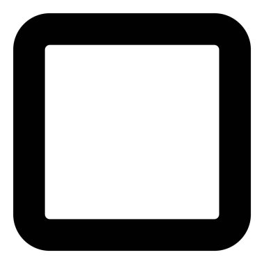 Kare Köşe Geometri Düz Simgesi Beyaz Arkaplanda İzole Edildi