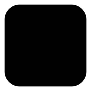 Kare Köşe Geometri Düz Simgesi Beyaz Arkaplanda İzole Edildi