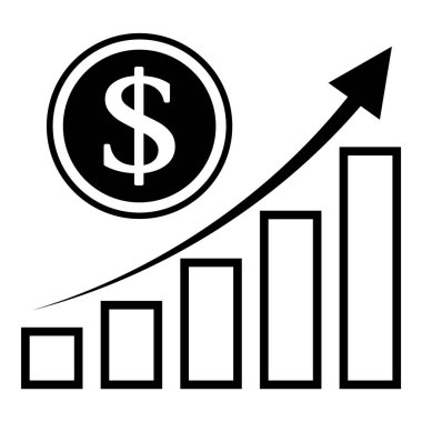Dolar Para Birimi Düz Simgesi Beyaz Arkaplanda İzole Edildi
