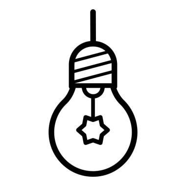 Ampul Fikri Ampulü Düz Simgesi Beyaz Arkaplanda İzole Edildi