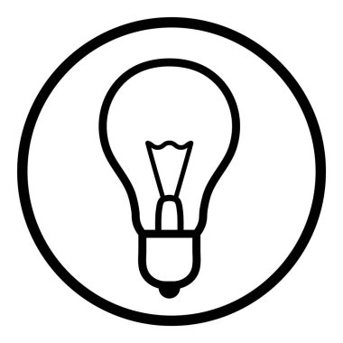 Ampul Fikri Ampulü Düz Simgesi Beyaz Arkaplanda İzole Edildi