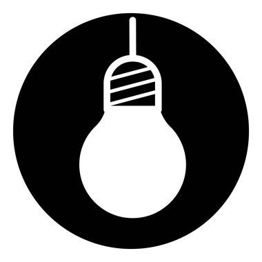 Ampul Fikri Ampul Düz Kabartma Simgesi Beyaz Arkaplanda İzole Edildi