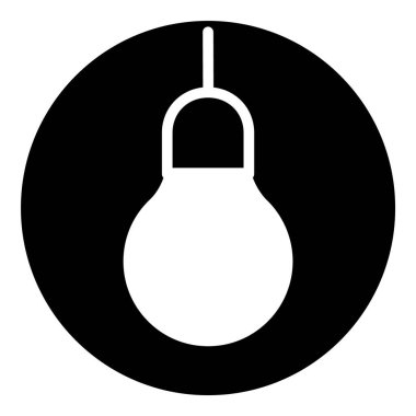 Ampul Fikri Ampul Düz Kabartma Simgesi Beyaz Arkaplanda İzole Edildi