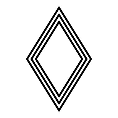 Rhombus Elmas Pastil Düz Simgesi Beyaz Arkaplanda İzole Edildi