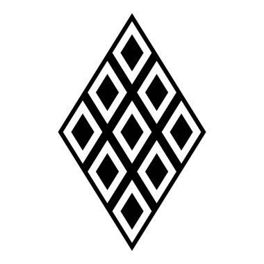 Rhombus Elmas Pastil Düz Simgesi Beyaz Arkaplanda İzole Edildi