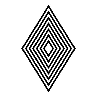 Rhombus Elmas Pastil Düz Simgesi Beyaz Arkaplanda İzole Edildi